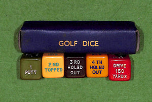 "Abercrombie & Fitch Set x 5 Golf Dice In Navy Leather Case" (New/ Old A&F Stock)