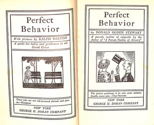 "Perfect Behavior A Guide For Ladies And Gentlemen In All Social Crises" 1922 STEWART, Donald Ogden