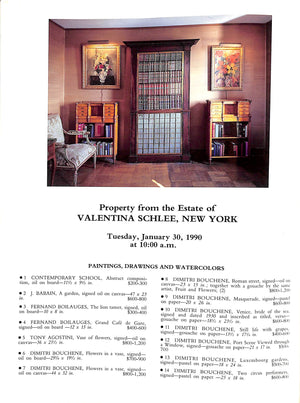 "Property From The Estate Of Valentina Schlee, New York" 1990