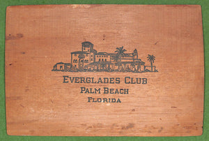 "The Everglades Club Palm Beach Florida Cigar Box Lid"