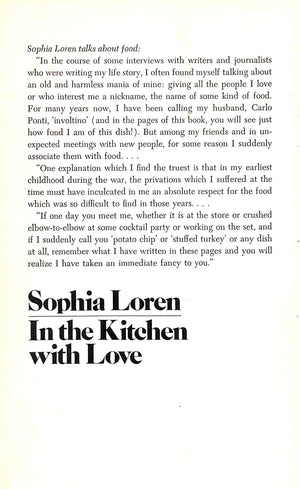 "In The Kitchen With Love" 1972 LOREN, Sophia (SOLD)