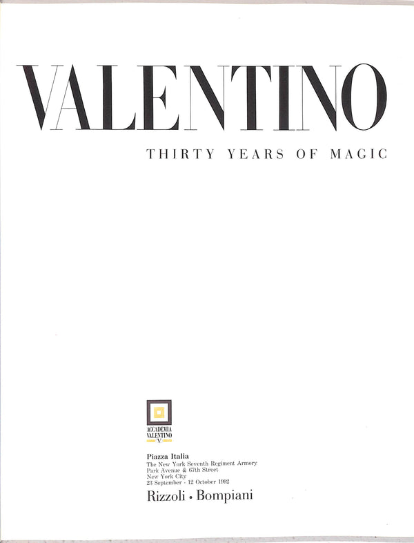 アート・デザイン・音楽 Valentino TRENT' ANNI DI MAGIA Valentino, Thirty Years of Magic, Signed by Valentino