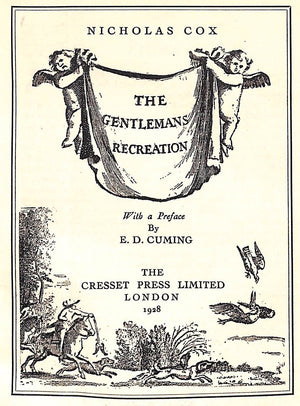 "The Gentleman's Recreation" 1928 Cox, Nicholas