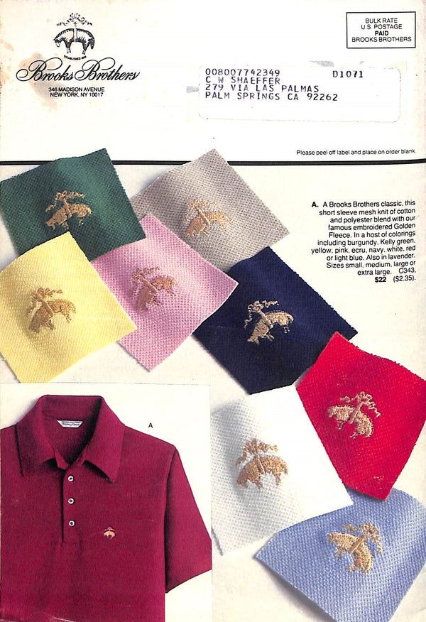 "Brooks Brothers Spring 1982 Catalog" (SOLD)