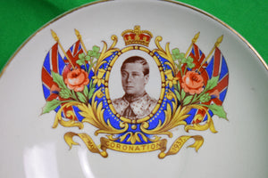 "King George VI 1937 Coronation Leighton Pottery Plate"