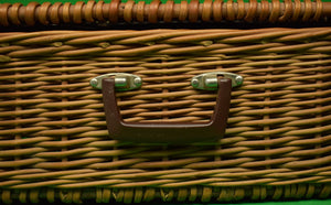 "Brooks Brothers Wicker Picnic Hamper/ Basket Made In England"