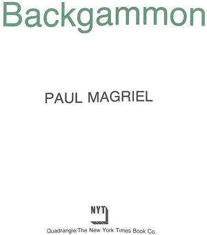 "Backgammon" 1977 MAGRIEL, Paul