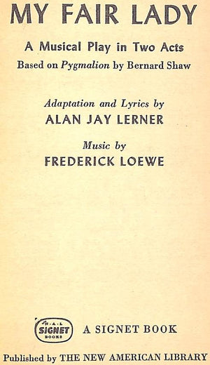 "My Fair Lady" 1956 LERNER, Alan Jay