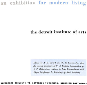 "An Exhibition For Modern Living" 1949 GIRARD, A.H.