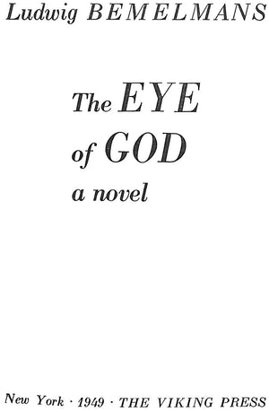 The Eye Of God" 1949 BEMELMANS, Ludwig (INSCRIBED)