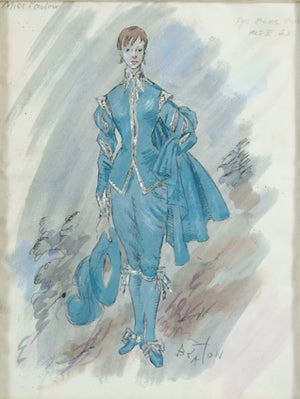 Miss Parlow [as] The Blue Boy Act II Of Landscape w/ Figures Original Watercolour by Cecil Beaton