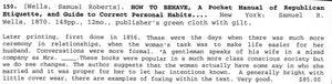 "How To Behave: A Pocket Manuel Of Republican Etiquette" 1870