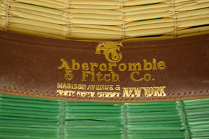 Abercrombie & Fitch c1960s Straw Hat w/ Madras Band Sz: 7 (DEADSTOCK)