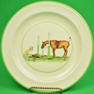 "Set of 7 Cyril Gorainoff by Rigways Old Ivory Yellow Polo Player Plates" (SOLD)