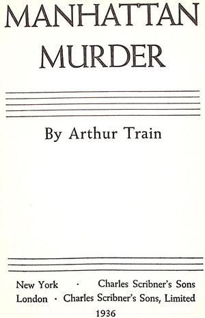 "Manhattan Murder" 1936 TRAIN, Arthur