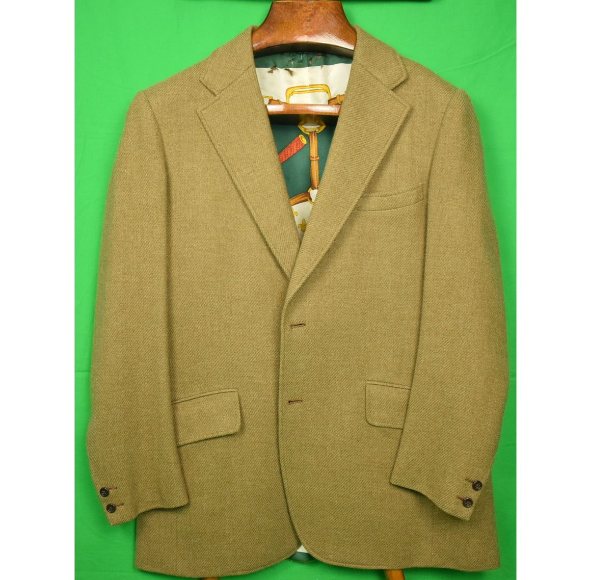 "Chipp c1977 Tweed Jacket w/ Equestrian Scarf Print Lining" Sz 44R (SOLD)