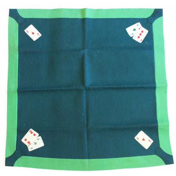 "Bridge Playing Card Green Felt Table Cover"