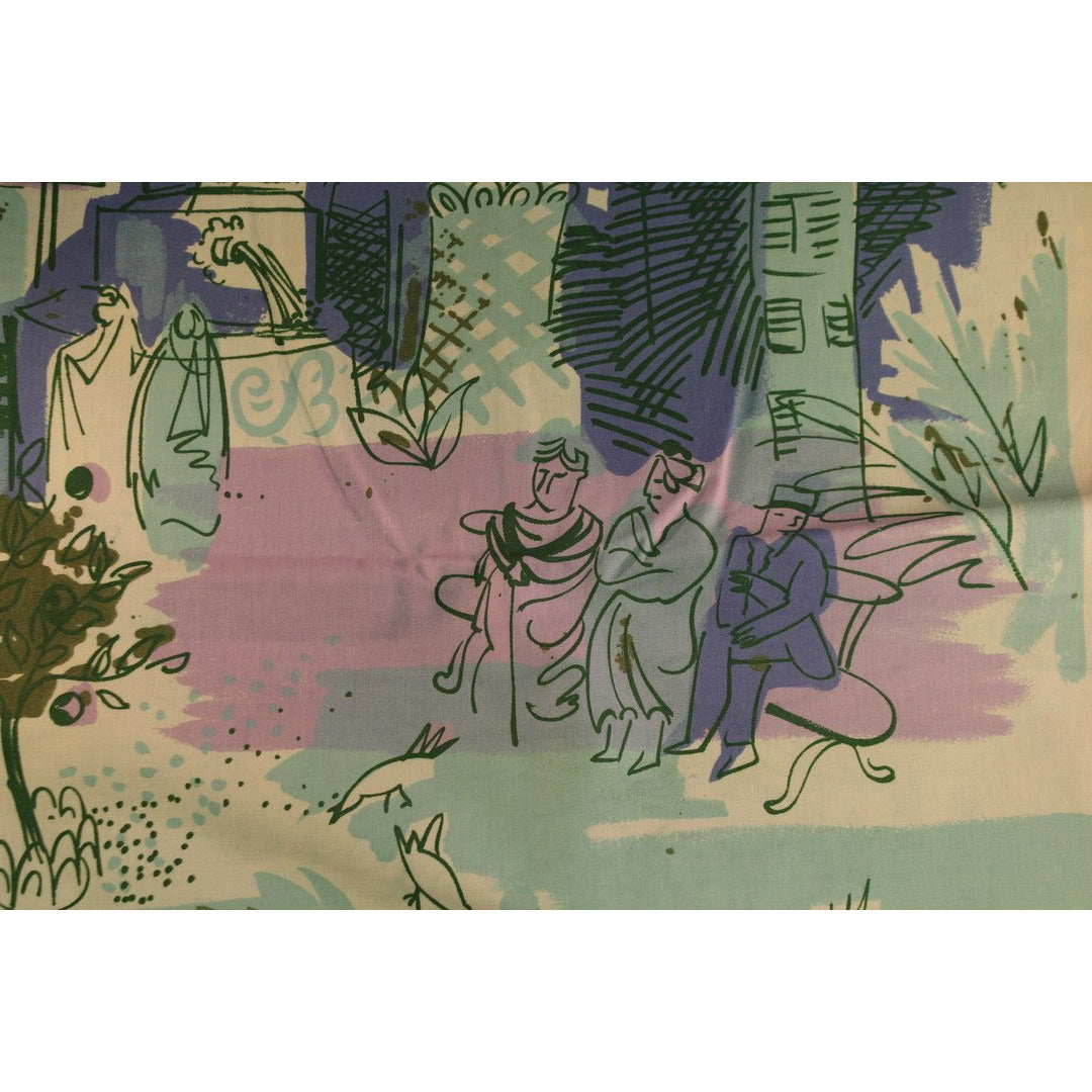 Cote d'Azur Colored Screen Print Twill Fabric for J.H. Thorp