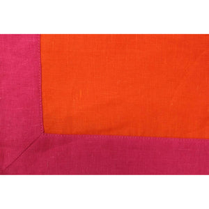 Lynn Chase Hot Pink & Orange Linen Placemat