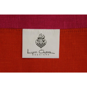 Lynn Chase Hot Pink & Orange Linen Placemat