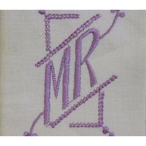 Vintage 'Mr & Mrs' Linen Hand Towels w/ Lavender Monogram
