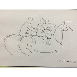 Sketch of Two Jockeys Up