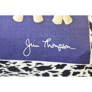 Jim Thompson Thai Elephant Blue Pillow