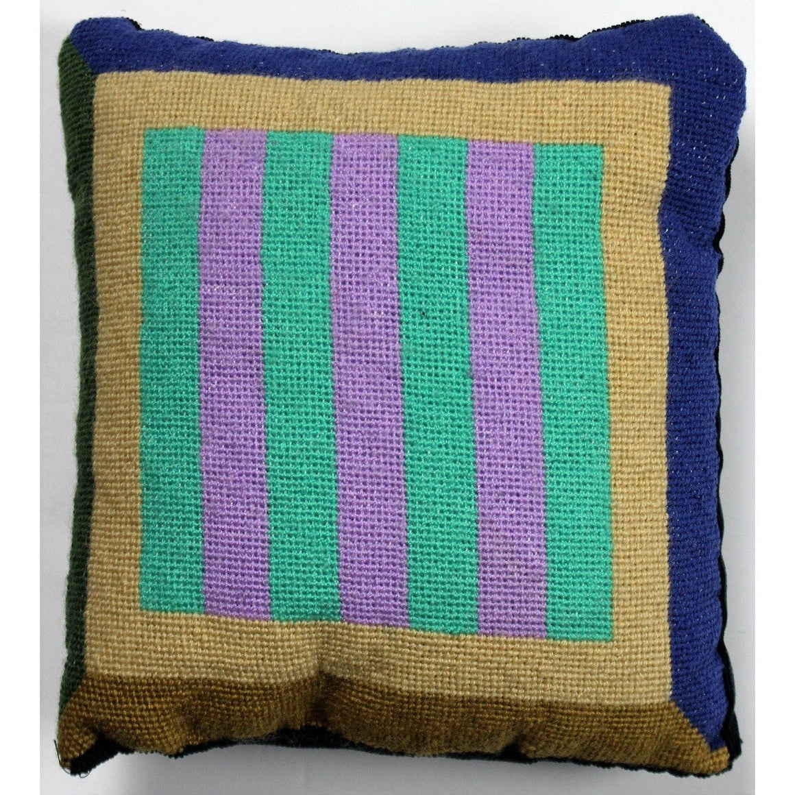 Needlepoint Lavender & Mint Stripe Pillow