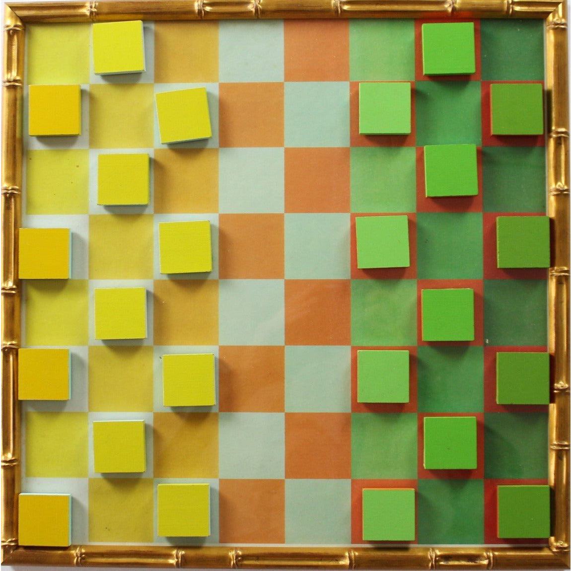 Georg Jensen c1969 Checker Board w/ Gilt Bamboo Frame