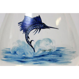 Abercrombie & Fitch x Cyril Gorainoff Hand-Painted Blue Marlin Balloon Martini Mixer