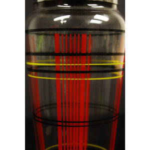 Tartan Stripe Glass Cocktail Shaker w/ Chrome Lid