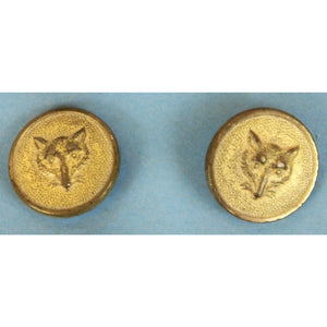 Set of 6 Brass Fox Head Vest Buttons Stamped