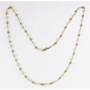 Strand of 32 Pearl & Gold Necklace