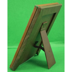 Leather Picture Frame w/ Green Trim