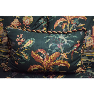 Chinoiserie Upholstered Sofa w Pillow