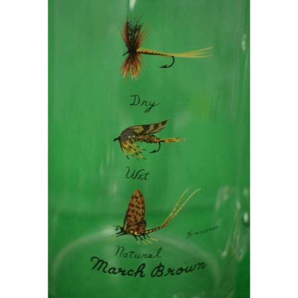"Set x 12 Carwin HandPainted Trout Fly Glasses/ Ice Bucket/ & Cocktai
