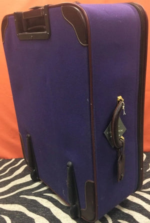 T. Anthony Purple Canvas Trolley Luggage Carrier w/ Air France Corcorde Tag