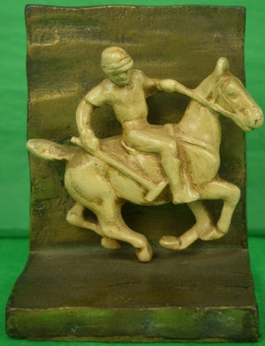 Pair of c30s Art Deco Polo Player Gilt Bookends