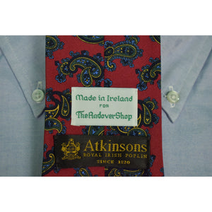 "The Andover Shop x Atkinsons Royal Irish Silk/ Wool Poplin Burgundy Paisley Tie" (SOLD)