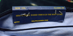 "Polo Ralph Lauren Navy Corduroy w/ Emb Huntsmen/ Ducks & X'd Rifles Classic Fit" Sz: 38"W