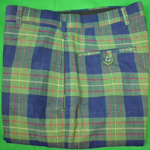 The Andover Shop Olive/ Navy India Madras GT Trousers Sz: 33"W