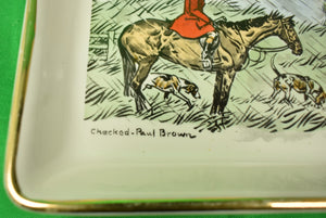 "Paul D. Brown 'Checked' Fox-Hunter Delano c1962 Ceramic Tray" (SOLD)