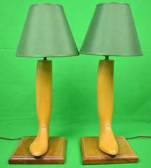 "Pair x Henry Maxwell London Beechwood Boot Tree Table Lamps"