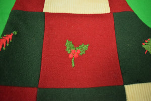 The Andover Shop Patchwork Flannel/ Corduroy Emb Christmas Stocking (SOLD)