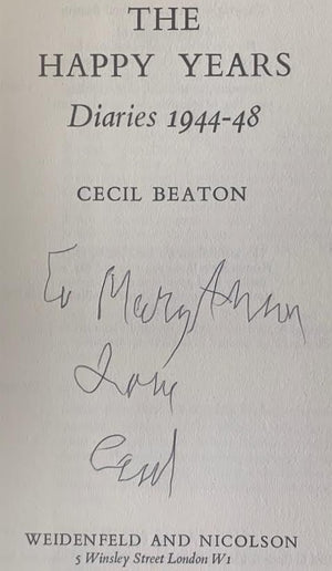 "Cecil Beaton Diaries" BEATON, Cecil (INSCRIBED)