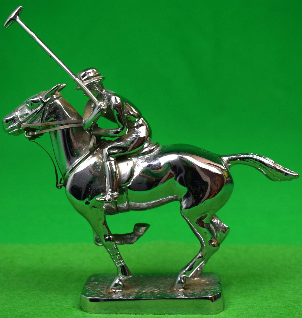 "Louis Lejeune Chrome Plated Polo Player Car Mascot Made In England"