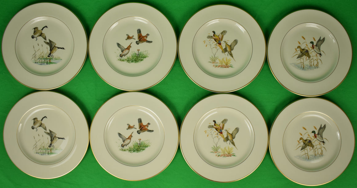 "Set x 8 Game Bird Salad Plates Made For Abercrombie & Fitch Co."