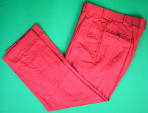 Chipp Red Linen Pleated Trousers Sz 33"W