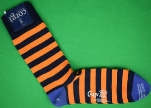 "Corgi Orange/ Navy Stripe Anklet Socks" Sz XL (NWT) (SOLD)