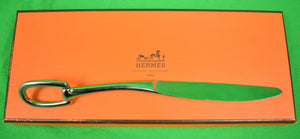 "Hermes Paris Attelage Silverplate Horse-Bit Handle Dinner Knife"